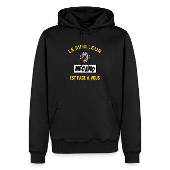 Meilleur mecano - Sweat à capuche Premium bio Homme - noir - Devant - Nico (187cm)
