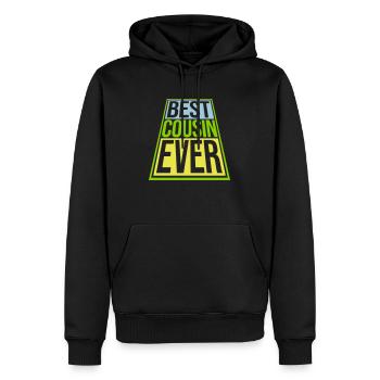 best cousin ever Zitat - Männer Premium Bio Hoodie - Schwarz - Vorne - Nico (187cm)