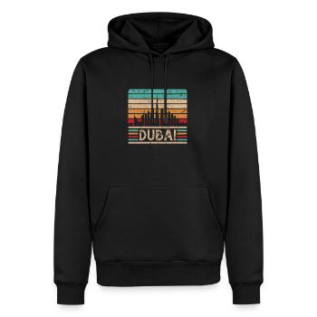 Retro Dubai Vibes - Männer Premium Bio Hoodie - Schwarz - Vorne - Nico (187cm)