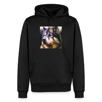 Alaskan Malamute Hundeportrait Hund Schlittenhund - Männer Premium Bio Hoodie - Schwarz - Vorne - Nico (187cm)