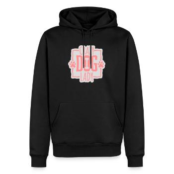 crazy dog lady Zitat - Männer Premium Bio Hoodie - Schwarz - Vorne - Nico (187cm)