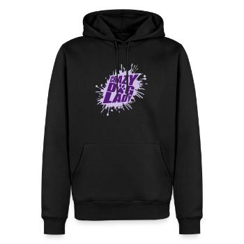 crazy dog lady Zitat - Männer Premium Bio Hoodie - Schwarz - Vorne - Nico (187cm)