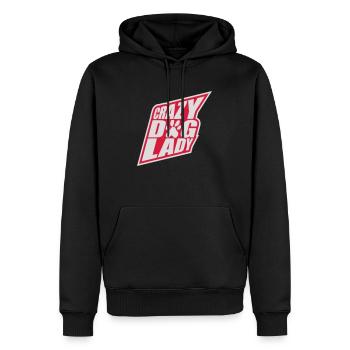 crazy dog lady Zitat - Männer Premium Bio Hoodie - Schwarz - Vorne - Nico (187cm)