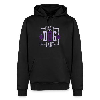crazy dog lady Zitat - Männer Premium Bio Hoodie - Schwarz - Vorne - Nico (187cm)