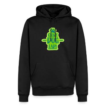crazy dog lady Zitat - Männer Premium Bio Hoodie - Schwarz - Vorne - Nico (187cm)