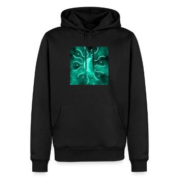 MOND MANDALA AZULITO - Männer Premium Bio Hoodie - Schwarz - Vorne - Nico (187cm)