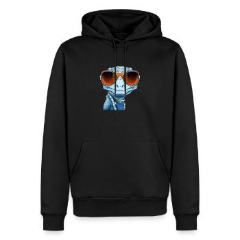 Cool Gecko - Männer Premium Bio Hoodie - Schwarz - Vorne - Nico (187cm)
