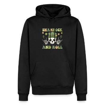 Shamrock and Roll - Männer Premium Bio Hoodie - Schwarz - Vorne - Nico (187cm)