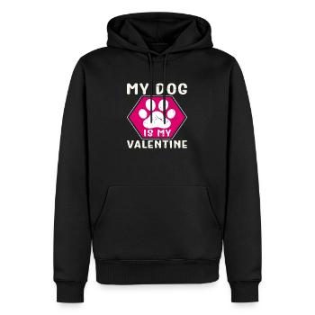 Mon chien est mon Valentin - Sweat à capuche Premium bio Homme - noir - Devant - Nico (187cm)