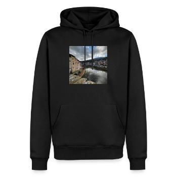 Photographie italie - Sweat à capuche Premium bio Homme - noir - Devant - Nico (187cm)