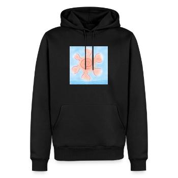 SOLEIL SUR LA MER - Sweat à capuche Premium bio Homme - noir - Devant - Nico (187cm)