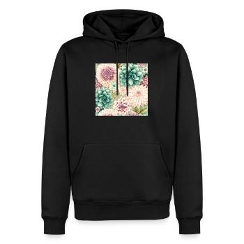 Floral Design 14 - Männer Premium Bio Hoodie - Schwarz - Vorne - Nico (187cm)