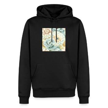 Floral Design 3 - Männer Premium Bio Hoodie - Schwarz - Vorne - Nico (187cm)
