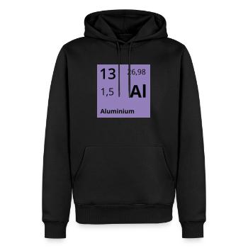 Aluminium - Männer Premium Bio Hoodie - Schwarz - Vorne - Nico (187cm)