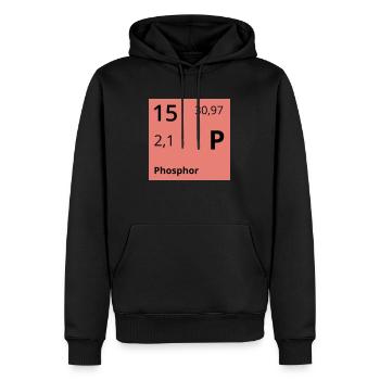 Phosphor - Männer Premium Bio Hoodie - Schwarz - Vorne - Nico (187cm)