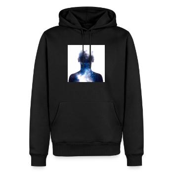 Silhouette nébuleuse - Sweat à capuche Premium bio Homme - noir - Devant - Nico (187cm)