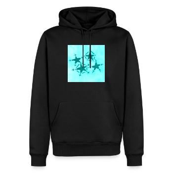 4 ÉTOILES SOURIANT AZULITO - Sweat à capuche Premium bio Homme - noir - Devant - Nico (187cm)