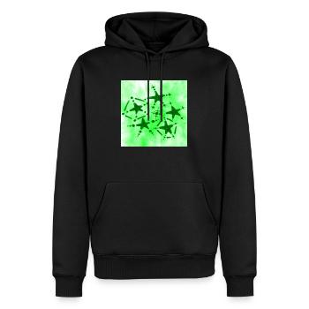 5 STERNE LÄCHELN GRÜN - Männer Premium Bio Hoodie - Schwarz - Vorne - Nico (187cm)