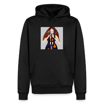 Fille de la musique - Sweat à capuche Premium bio Homme - noir - Devant - Nico (187cm)
