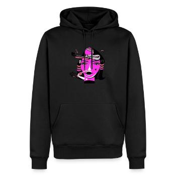 Fille de la musique - Sweat à capuche Premium bio Homme - noir - Devant - Nico (187cm)