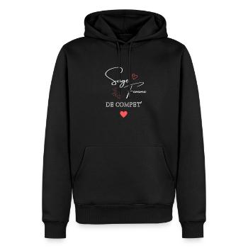 sage femme de competition - Sweat à capuche Premium bio Homme - noir - Devant - Nico (187cm)