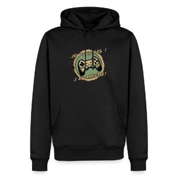 Je peux pas, j'ai MANETTE ! - Sweat à capuche Premium bio Homme - noir - Devant - Nico (187cm)