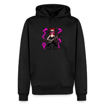 Fille de la musique - Sweat à capuche Premium bio Homme - noir - Devant - Nico (187cm)