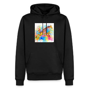 Splashin' Giraffe - Men’s Premium Organic Hoodie - black - Front - Nico (187cm)