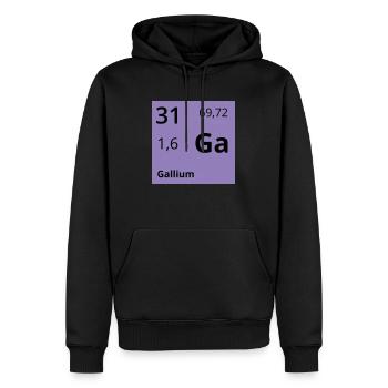 Gallium - Männer Premium Bio Hoodie - Schwarz - Vorne - Nico (187cm)