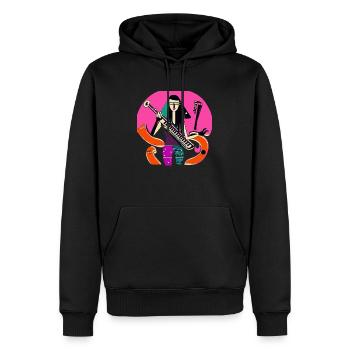 Fille de la musique - Sweat à capuche Premium bio Homme - noir - Devant - Nico (187cm)
