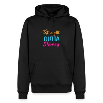 Tout droit sorti de l’argent - Sweat à capuche Premium bio Homme - noir - Devant - Nico (187cm)
