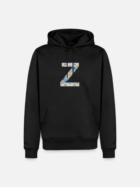 Letter Z in mandala - Men’s Premium Organic Hoodie - black