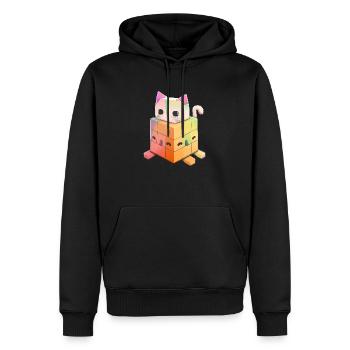 Chat KAWAII - Sweat à capuche Premium bio Homme - noir - Devant - Nico (187cm)
