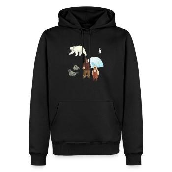 Eskimofamilie - Männer Premium Bio Hoodie - Schwarz - Vorne - Nico (187cm)