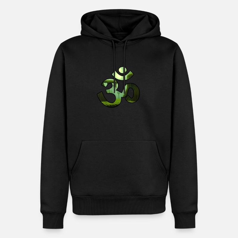 JUNGLE OM - Männer Premium Bio Hoodie - Schwarz