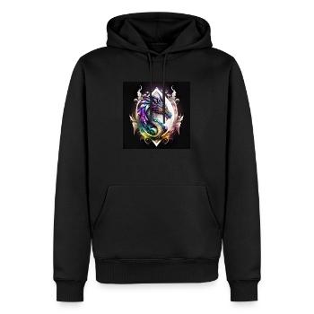 Mystischer Drache - Männer Premium Bio Hoodie - Schwarz - Vorne - Nico (187cm)