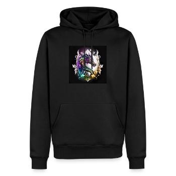 Mystischer Drache - Männer Premium Bio Hoodie - Schwarz - Vorne - Nico (187cm)