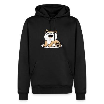 Happy cat - Men’s Premium Organic Hoodie - black - Front - Nico (187cm)