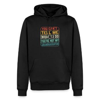 Tu ne peux pas me dire ce que tu n’es pas mon Grand-Dame - Sweat à capuche Premium bio Homme - noir - Devant - Nico (187cm)