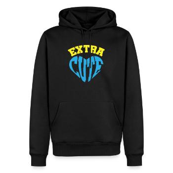 Extra Cute - Men’s Premium Organic Hoodie - black - Front - Nico (187cm)