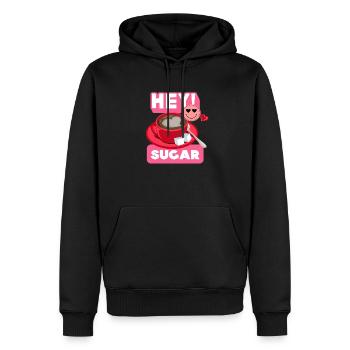 Hé! Sugar Saint-Valentin - Sweat à capuche Premium bio Homme - noir - Devant - Nico (187cm)