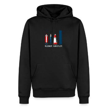 petit artiste - Sweat à capuche Premium bio Homme - noir - Devant - Nico (187cm)