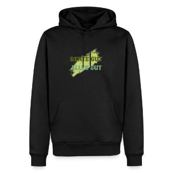 RENTE GUT ALLES GUT II - Männer Premium Bio Hoodie - Schwarz - Vorne - Nico (187cm)
