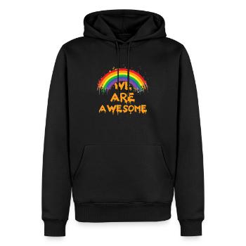 Famille LGBT Couples homosexuels - Sweat à capuche Premium bio Homme - noir - Devant - Nico (187cm)