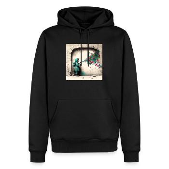 enfant pistolet à bulles street art - Sweat à capuche Premium bio Homme - noir - Devant - Nico (187cm)
