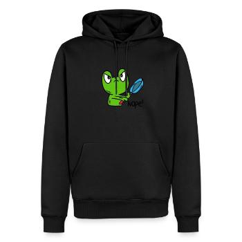Drôle de grenouille, crapaud - Sweat à capuche Premium bio Homme - noir - Devant - Nico (187cm)