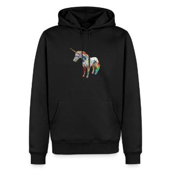 Origami Geometrie Unicorn bunt modern arty - Männer Premium Bio Hoodie - Schwarz - Vorne - Nico (187cm)
