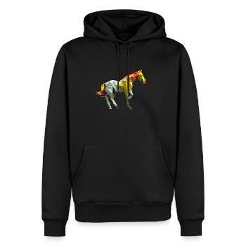 origami géométrie cheval coloré moderne arty - Sweat à capuche Premium bio Homme - noir - Devant - Nico (187cm)