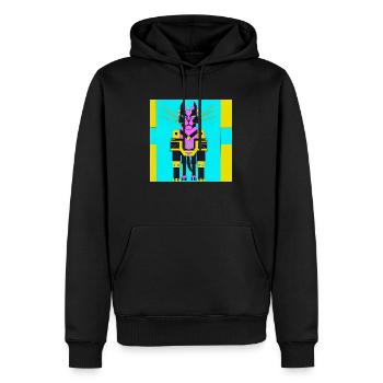 Futuristic Robot CAT - Men’s Premium Organic Hoodie - black - Front - Nico (187cm)