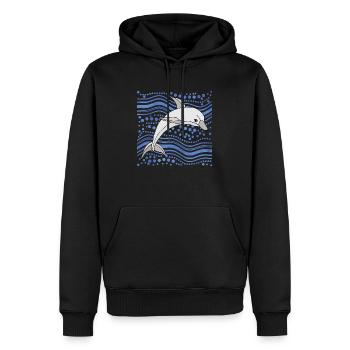 Delfin - Männer Premium Bio Hoodie - Schwarz - Vorne - Nico (187cm)